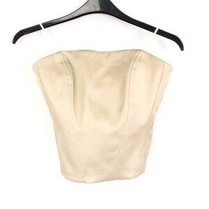 NWT Ten Castle Satin Bustier with Boning in Humus Beige Size XS